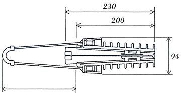 анкерный зажим ACADSS для самонесущего оптического кабеля